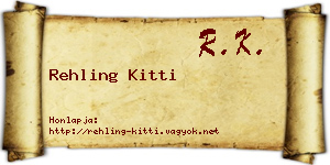 Rehling Kitti névjegykártya